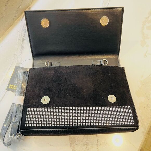 Badgley Mishka | NWT Embellished Microsuede Crossbody Purse (flaw) Glam‎ Chic - Picture 4 of 10